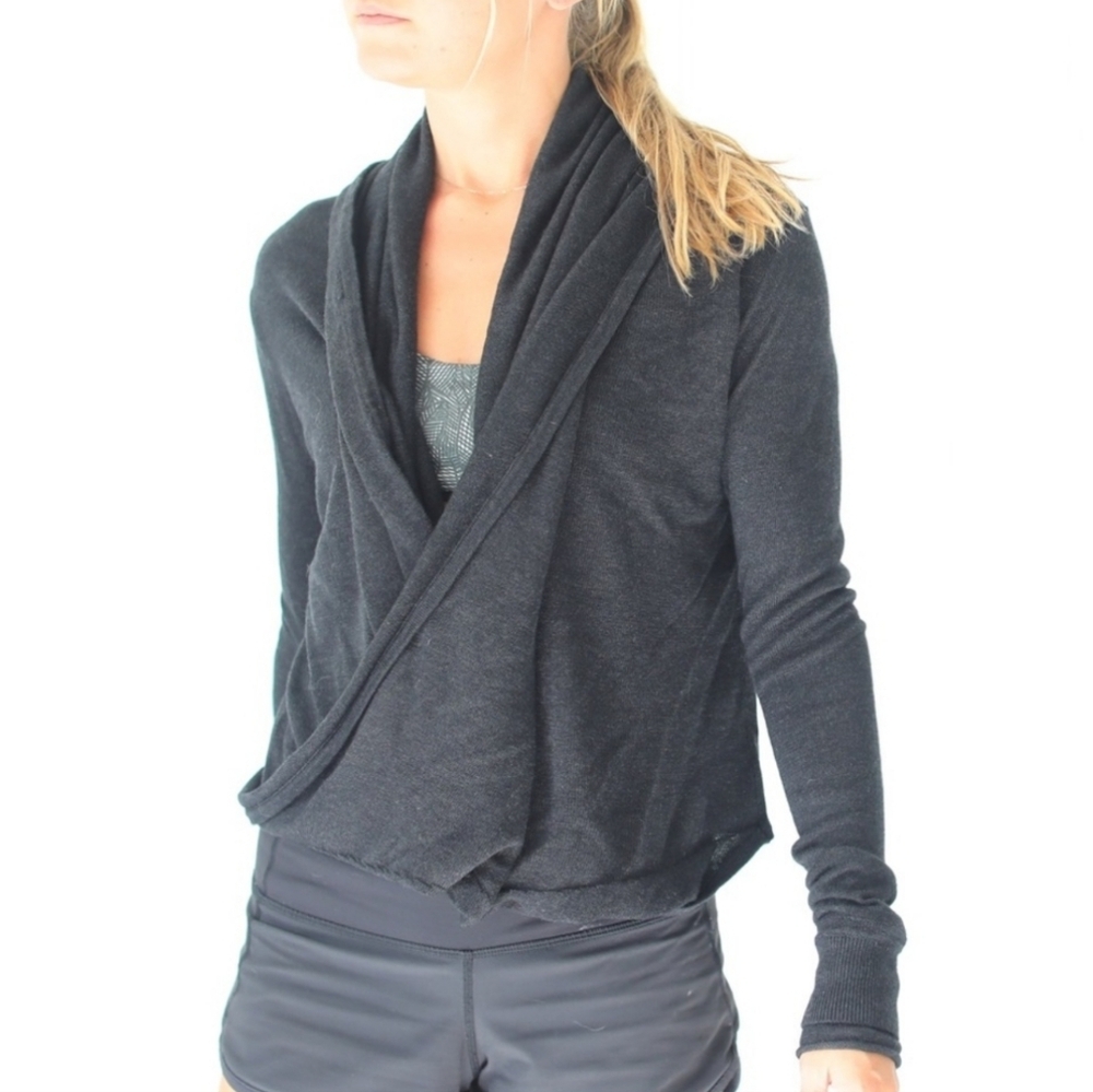 Women's Grey/Charcoal, Lululemon Iconic Wrap Sweater, Size 6
